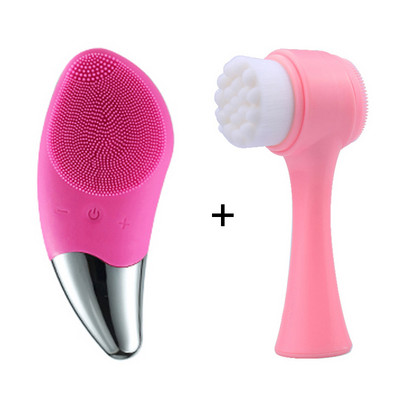 Kétoldalas szilikon arctisztító kefe Beauty Eye Massager hordozható lágyszálas arcmasszázs bőrápoló eszköz
