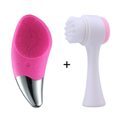 Kétoldalas szilikon arctisztító kefe Beauty Eye Massager hordozható lágyszálas arcmasszázs bőrápoló eszköz