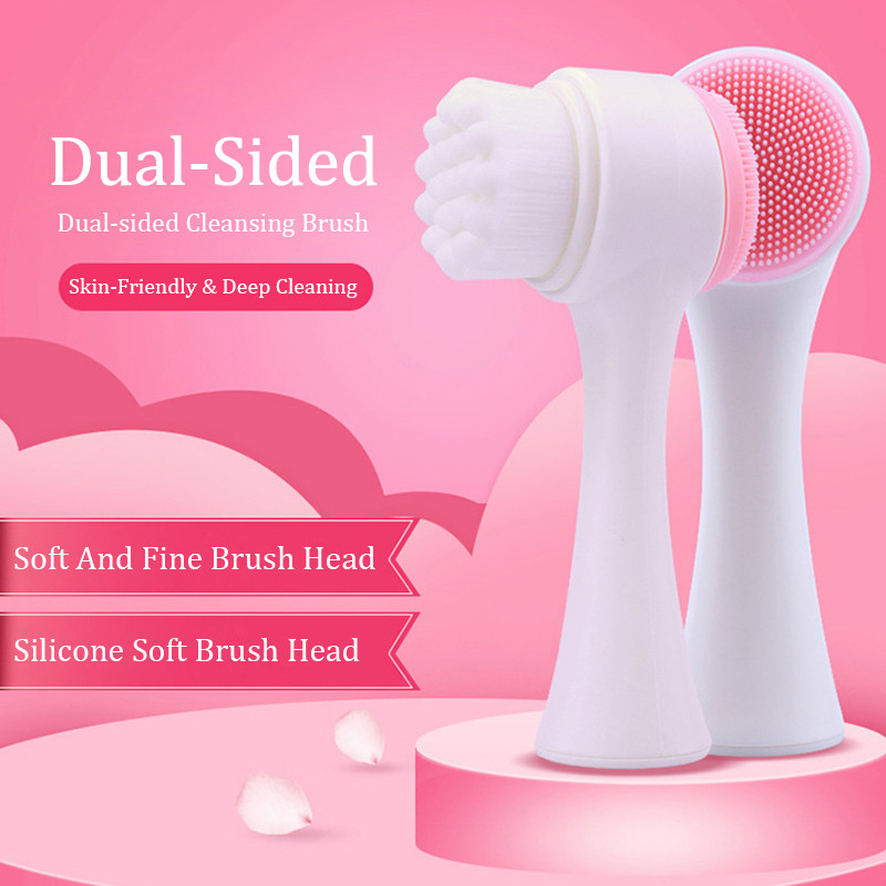 Kétoldalas szilikon arctisztító kefe Beauty Eye Massager hordozható lágyszálas arcmasszázs bőrápoló eszköz