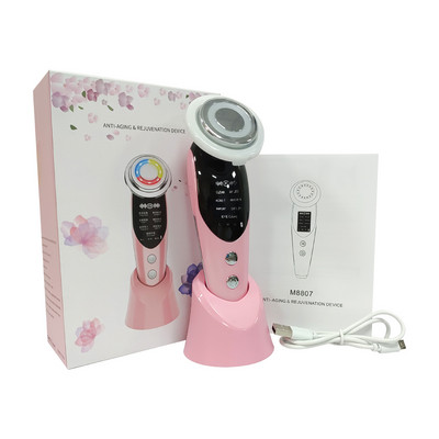Aparat de masaj facial EMS 7 în 1 Terapia cu fotoni cu lumină roșie Îngrijirea pielii Frecvență radio Anti-îmbătrânire Frumusețe Microcurent Mașină de lifting facial