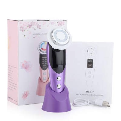 Aparat de masaj facial EMS 7 în 1 Terapia cu fotoni cu lumină roșie Îngrijirea pielii Frecvență radio Anti-îmbătrânire Frumusețe Microcurent Mașină de lifting facial