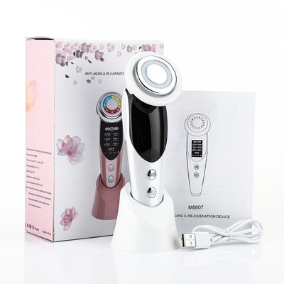 Aparat de masaj facial EMS 7 în 1 Terapia cu fotoni cu lumină roșie Îngrijirea pielii Frecvență radio Anti-îmbătrânire Frumusețe Microcurent Mașină de lifting facial