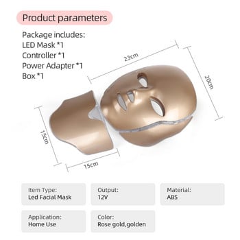7 цвята Светлинна LED маска за лице с грижа за лицето за шията Красота против акне Терапия Photon Face Whiten Машина за подмладяване на кожата