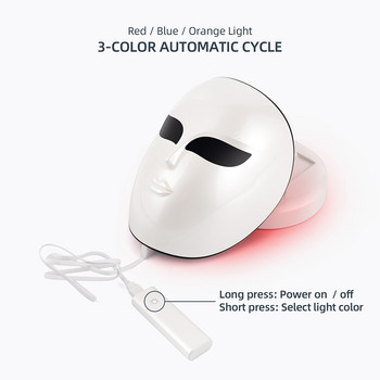 1200 LED Lights Επαναφορτιζόμενα 3 Χρώματα Photon Therapy Face Mask Αναζωογόνηση δέρματος κατά των ρυτίδων Ασύρματη μάσκα προσώπου κατά της ακμής