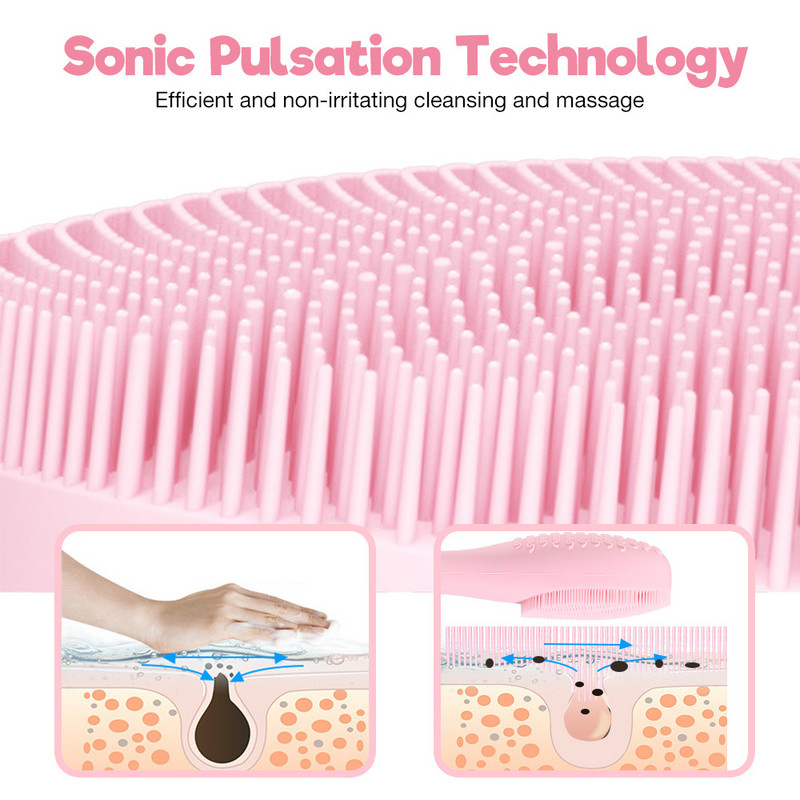 Szilikon arctisztító kefe nagyfrekvenciás vibrációs lifting arcmasszírozó elektromos Sonic mitesszer pórusmosó kefe