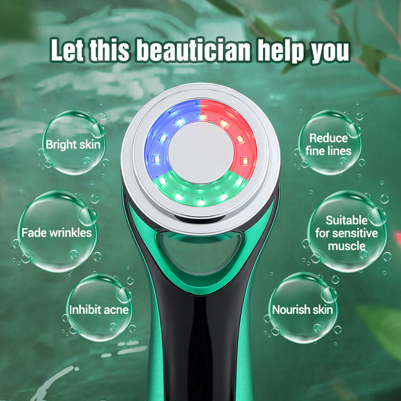 Beauty Photon Face Massager Red Light Therapy Skin Care Microcurrent Face Lift Machine EMS Tightening Anti Wrinkle Facial Clean