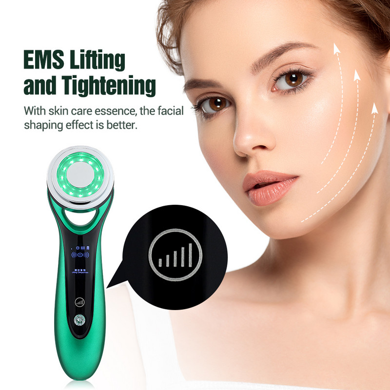 Beauty Photon Face Massager Red Light Therapy Skin Care Microcurrent Face Lift Machine EMS Tightening Anti Wrinkle Facial Clean