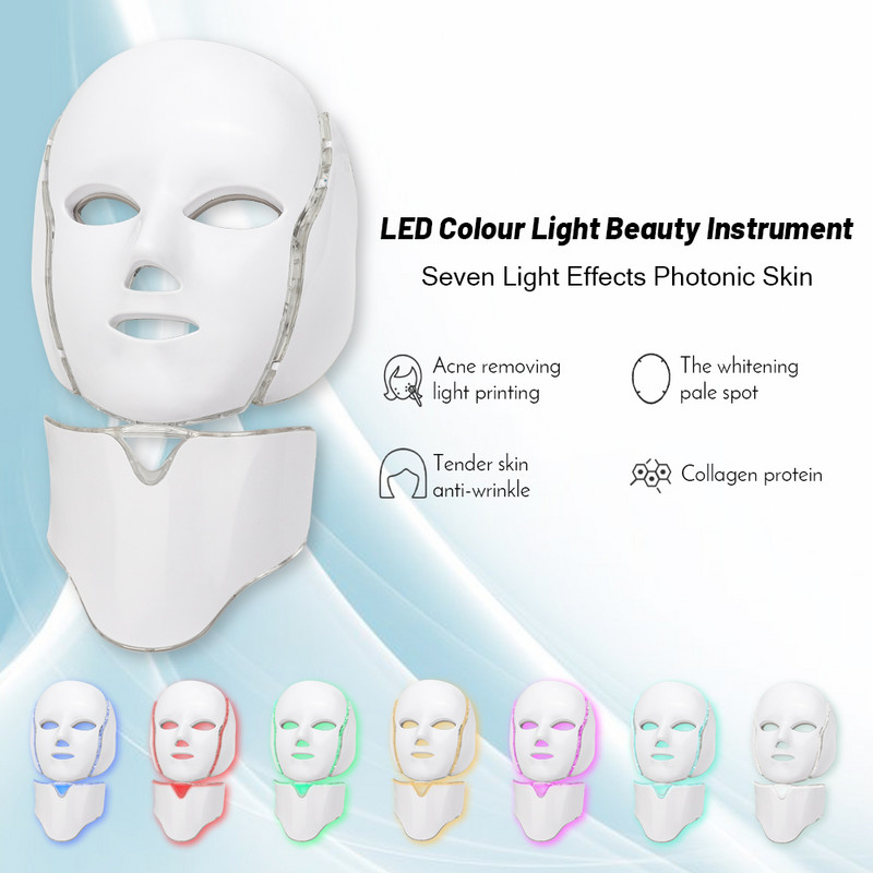 Led arcmaszk arcra Divat Fotonterápiás arcmaszk gép fényterápiás akne maszk nyakra szépség Led maszk arc nők számára