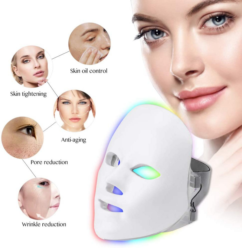 BTgirl LED terápiás arcmaszk 7 színű foton arcápoló gép ráncok akne eltávolítására bőrfiatalító folttisztító készülék