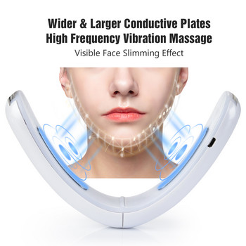 EMS Масажор за лице LED червена светлинна терапия Устройство за повдигане на лице Вибрационен масажор за отслабване на лице Двойна брадичка V-Line повдигащ колан