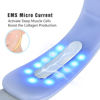 EMS Facial Massager LED Red Light Therapy Facial Lifting Συσκευή Αδυνατίσματος προσώπου Δόνηση Ζώνη ανύψωσης διπλού πηγουνιού V-Line