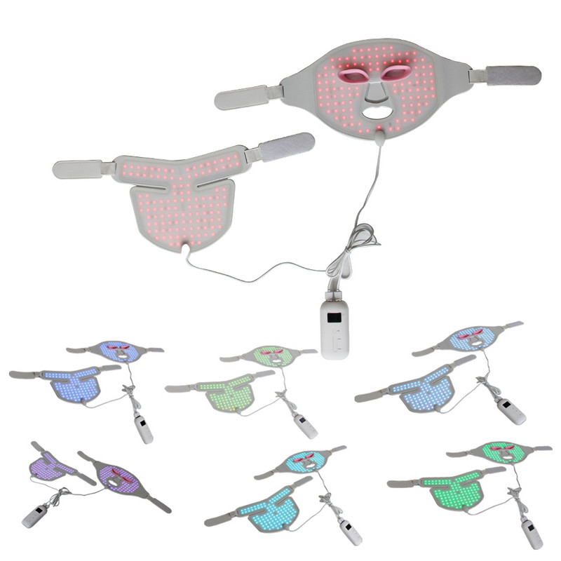 2022 Mască cu LED-uri din silicon 7 culori pentru față LED Photon Mască pentru terapie cu lumină roșie pentru întinerirea pielii Măști faciale cu LED anti-îmbătrânire