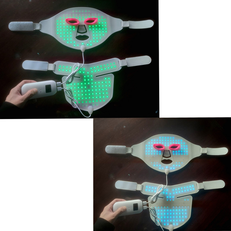 2022 Mască cu LED-uri din silicon 7 culori pentru față LED Photon Mască pentru terapie cu lumină roșie pentru întinerirea pielii Măști faciale cu LED anti-îmbătrânire