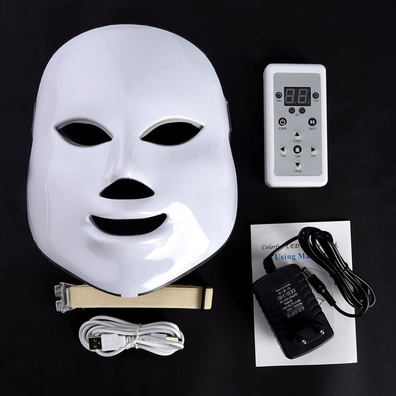Beauty Photon LED for FACIAL Mask Therapy 7 Colors Light Rejuvenating Wrinkle Ac