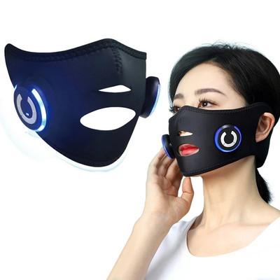 Microcurrent V Shape Face Lifting Bandage EMS Arc Karcsúsító Masszírozó Dupla áll Eltávolító LED Fényterápia Pofa Emelő Öv