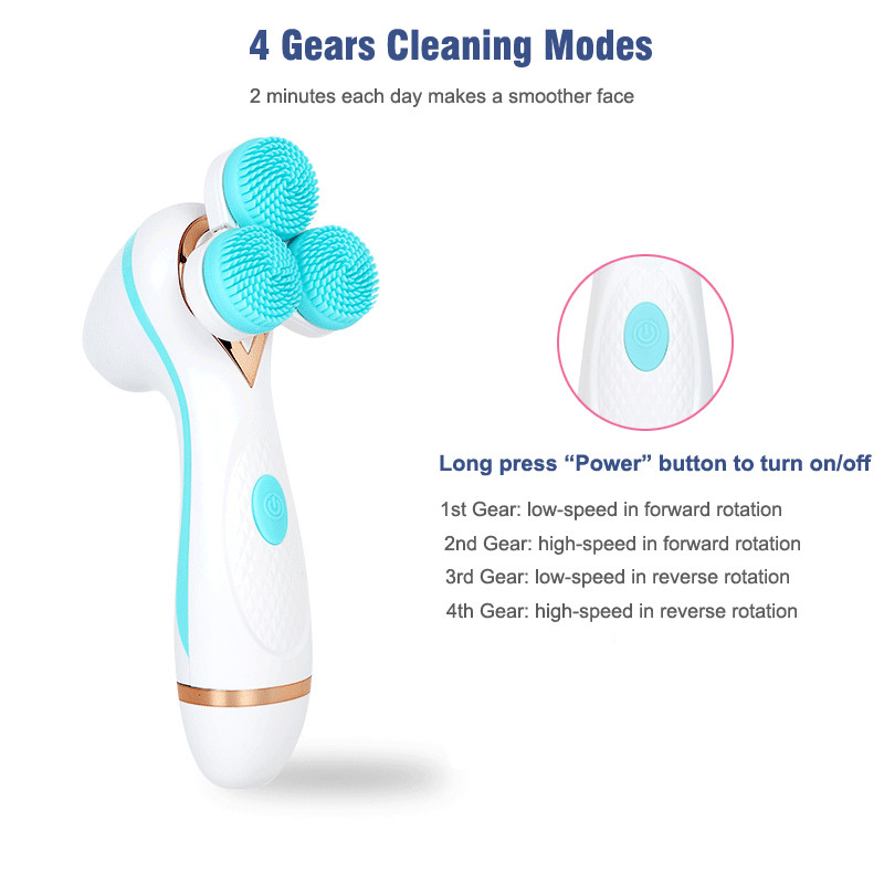 Perie electrică de față Spin Perie de curățare a feței din silicon pentru curățarea în profunzime a pielii Îndepărtarea punctelor negre Curățarea porilor Instrumente de frumusețe pentru față
