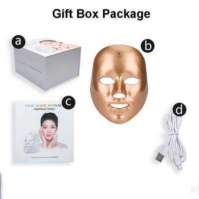 Mască de față pentru terapie cu lumină roșie PDT Photon nou Led 7 culori Îngrijirea pielii faciale Frumusețe și sănătate Spa Dispozitiv de tratament anti-îmbătrânire pentru acnee