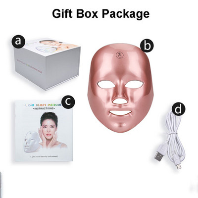 Mască de față pentru terapie cu lumină roșie PDT Photon nou Led 7 culori Îngrijirea pielii faciale Frumusețe și sănătate Spa Dispozitiv de tratament anti-îmbătrânire pentru acnee