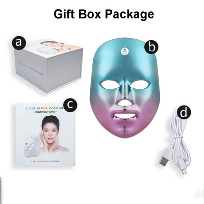 Mască de față pentru terapie cu lumină roșie PDT Photon nou Led 7 culori Îngrijirea pielii faciale Frumusețe și sănătate Spa Dispozitiv de tratament anti-îmbătrânire pentru acnee