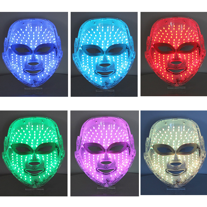 Mască de față pentru terapie cu lumină roșie PDT Photon nou Led 7 culori Îngrijirea pielii faciale Frumusețe și sănătate Spa Dispozitiv de tratament anti-îmbătrânire pentru acnee