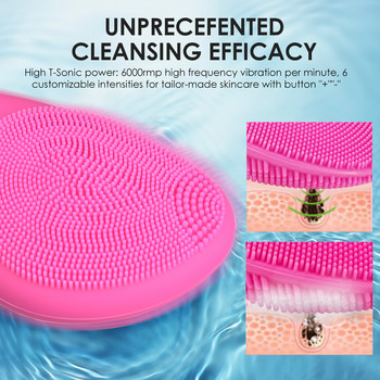 Mini Electric Facial Cleansing Brush Silicone Sonic Face Cleaner Deep Pore Cleaning Skin Massager Face Cleansing Brush
