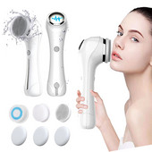 2 viename elektrinis silikoninis veido valymo šepetėlis Sonic Vibration Masažinis veido valiklis inkštirų valiklis Daugiafunkcis prietaisas