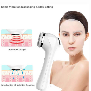 Ηλεκτρική βούρτσα καθαρισμού προσώπου σιλικόνης 2 σε 1 Sonic Vibration Massage Face Cleanser Remover Blackhead Πολυλειτουργική συσκευή
