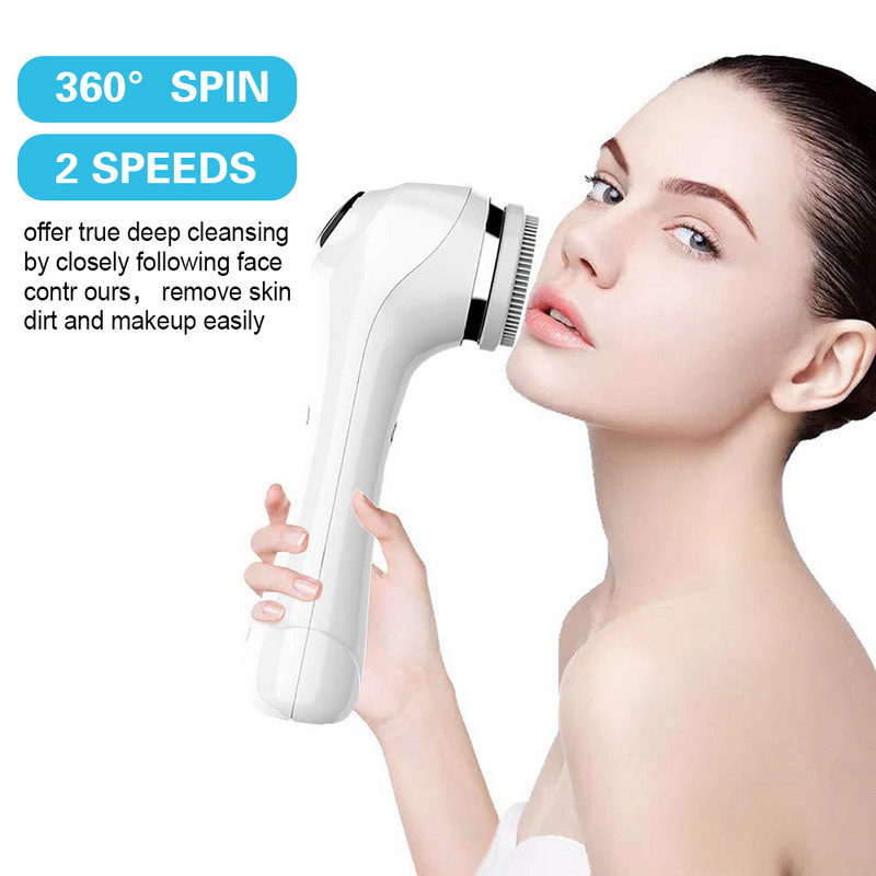 2 viename elektrinis silikoninis veido valymo šepetėlis Sonic Vibration Masažinis veido valiklis inkštirų valiklis Daugiafunkcis prietaisas