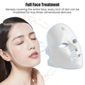 7 színű világos LED-es arcmaszk nyakkal, arcápoló kezeléssel Beauty akne elleni terápia arcfehérítő bőrfiatalító gép