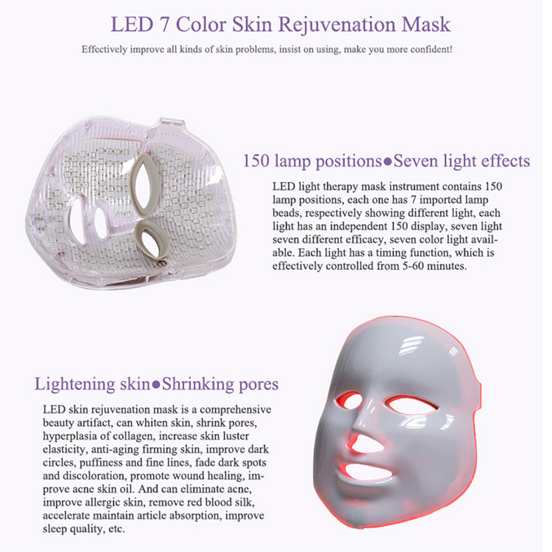 Led maszk arckezelés 7 színű akne ránctalanítás bőrfiatalítás LED arcmaszk fényterápia bőrápoló eszközök