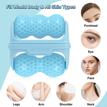 2 Heads Ice Roller για Πρόσωπο Μάτια και Λαιμό Cool Roller Massager Skin Lifting Tool Πόσιμο μασάζ ανακούφιση πόνου Περιποίηση δέρματος ομορφιάς