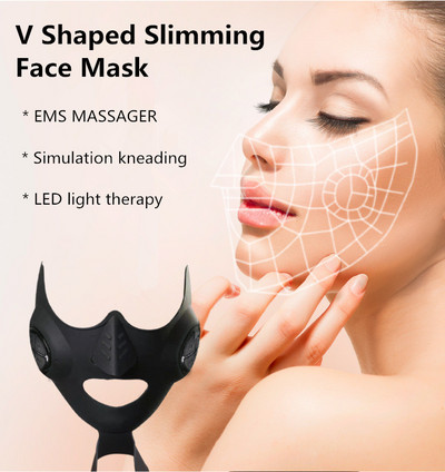 EMS Beauty Instrument Mask Microcurrent Face Lifting Device V Shape Double Chin Mask Facial Slimming Skin Forcing Face Therapy