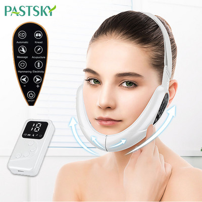 Új EMS Facial Lifting Beauty Massager LED fotonterápiás arc, karcsú, feszes dupla áll, V arc alakú arcemelő öv távirányítóval