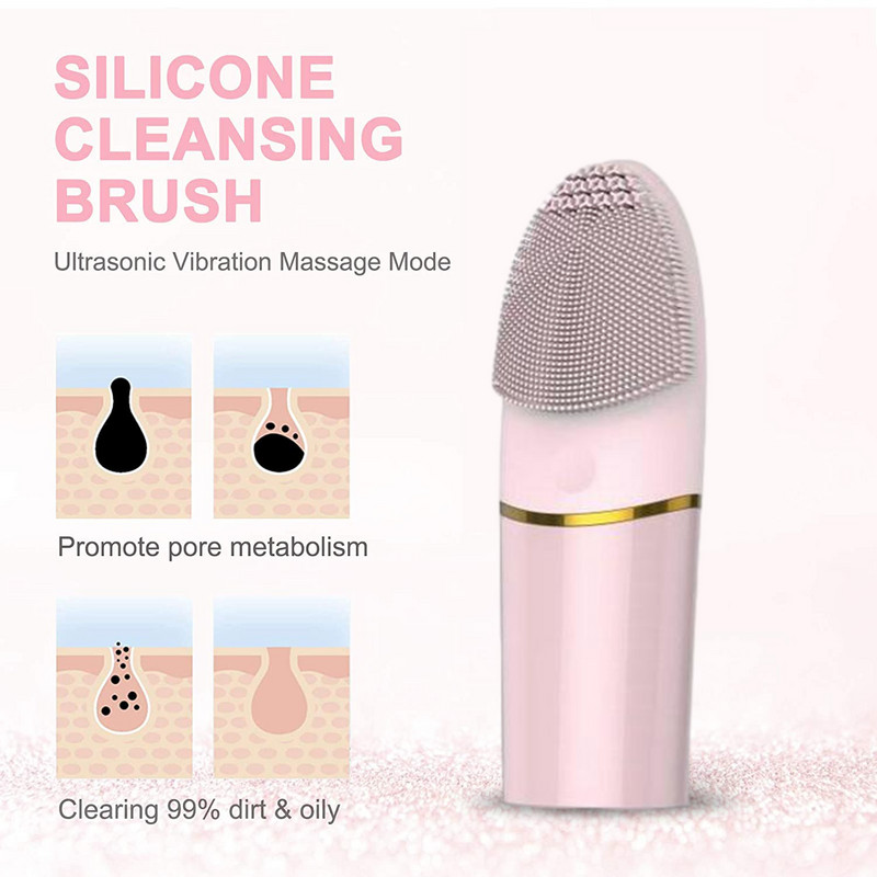 Sonic četka za čišćenje lica, vodootporna silikonska četka za lice za piling, uklanjanje mitesera Stroj za pranje kože Putovanje