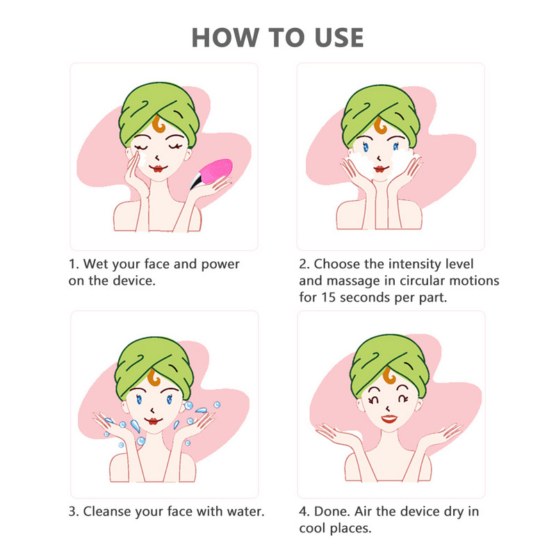 Elektrinis veido valymo šepetėlis giluminis valymas inkštirų šalinimas veido ultragarsinis silikoninis grožio akių masažas veido valymo priemonė