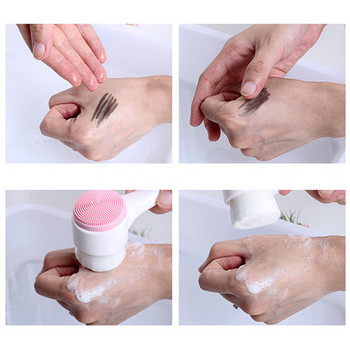 Face Scrub Washing Brush Skin Scrubber Βούρτσα καθαρισμού πόρων προσώπου διπλής όψης από σιλικόνη