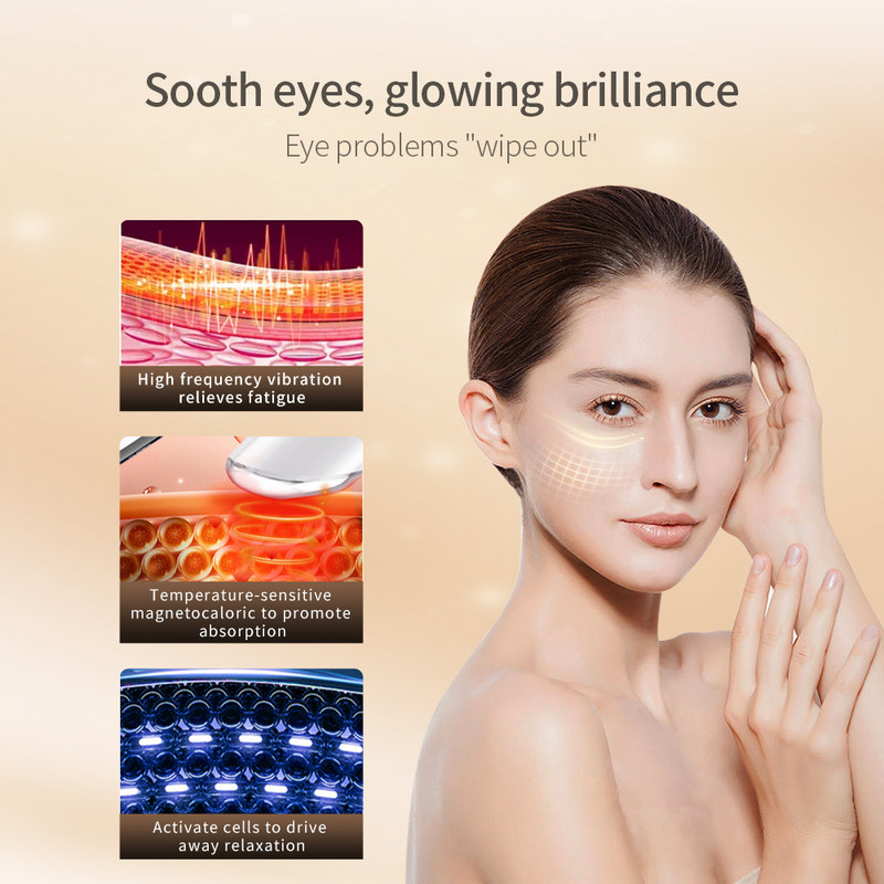 Fűtő LED Photon Bőrápoló Ránctalanító Fáradtság Vibráló Szem Beauty Masszázs Pen