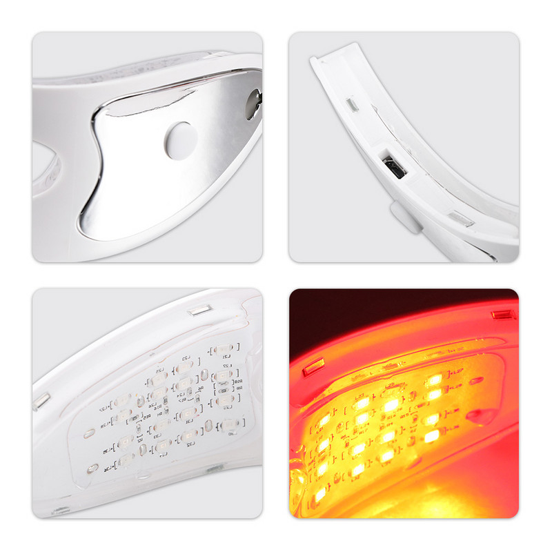 3D bežični masažer za masku za oči 630nm Terapija crvenim svjetlom Vibracijsko grijanje Maska za lice SPA Uklanjanje bora Masaža podočnjaka