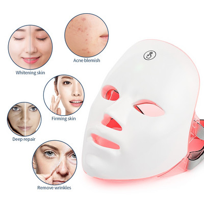 Mască facială cu LED UAB Charge 7Colors Terapia cu fotoni Întinerirea pielii Anti acnee Îndepărtarea ridurilor Mască de îngrijire a pielii