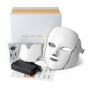 Μάσκα προσώπου 7 χρωμάτων Led μάσκα προσώπου Led Κορεατικής θεραπείας φωτονίων Μάσκα προσώπου ελαφριάς θεραπείας ακμής αφαίρεση ρυτίδων Λαιμού Beauty LED Μάσκα φωτονίου