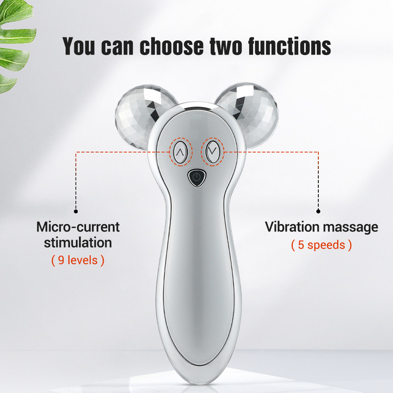 3D Roller V Face Lifting Massager Micro Current Skin Σύσφιξη Συσκευή αφαίρεσης ρυτίδων Facial Body Slimming Shaping Machine Massage