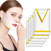 2 buc. Mască de slăbire Lifting facial V Line Chin Up Patch 4D Reduce Bandă dublă pentru bărbie Mască de fermitate a gâtului US BR Faceți comerț cu ridicata