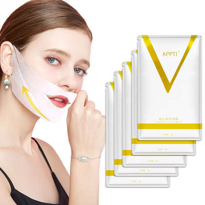 2 buc. Mască de slăbire Lifting facial V Line Chin Up Patch 4D Reduce Bandă dublă pentru bărbie Mască de fermitate a gâtului US BR Faceți comerț cu ridicata