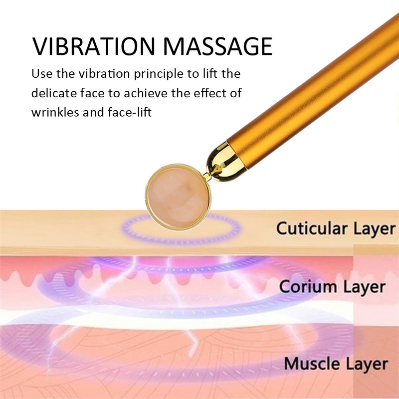 Elektromos Jade Roller Természetes Jade Quartz Roller Arcmasszázs Roller Stone Face Beauty SPA Elektromos Jade Masszírozó Bőrlifting