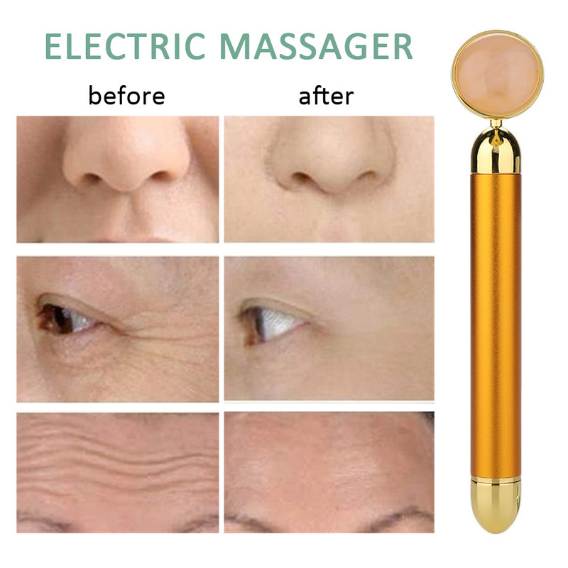 Elektromos Jade Roller Természetes Jade Quartz Roller Arcmasszázs Roller Stone Face Beauty SPA Elektromos Jade Masszírozó Bőrlifting