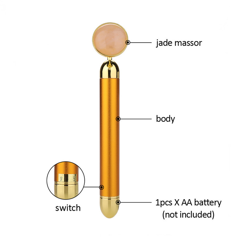 Elektromos Jade Roller Természetes Jade Quartz Roller Arcmasszázs Roller Stone Face Beauty SPA Elektromos Jade Masszírozó Bőrlifting
