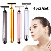 24K Gold elektromos arcgörgő Beauty Bar vibráló arcmasszírozó T alakú Face Lift ránctalanító bőrfeszesítő bőrfeszesítő eszköz