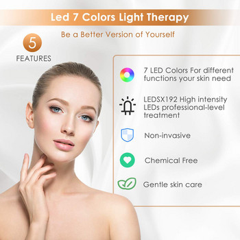 LED 7 Color Beauty Face Mask Neck Light Therapy Φωτοανάπλαση Περιποίηση δέρματος προσώπου Αντιγηραντική μάσκα δέρματος Θεραπεία ακμής