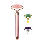 Elektromos arcvibrátor Rose Jade Roller Face Lifting Bőrfeszesítő Öregedésgátló Karcsúsító Guasha Jade Stone szépségmasszázs eszköz