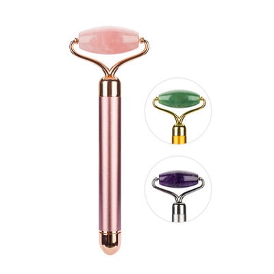Elektromos arcvibrátor Rose Jade Roller Face Lifting Bőrfeszesítő Öregedésgátló Karcsúsító Guasha Jade Stone szépségmasszázs eszköz
